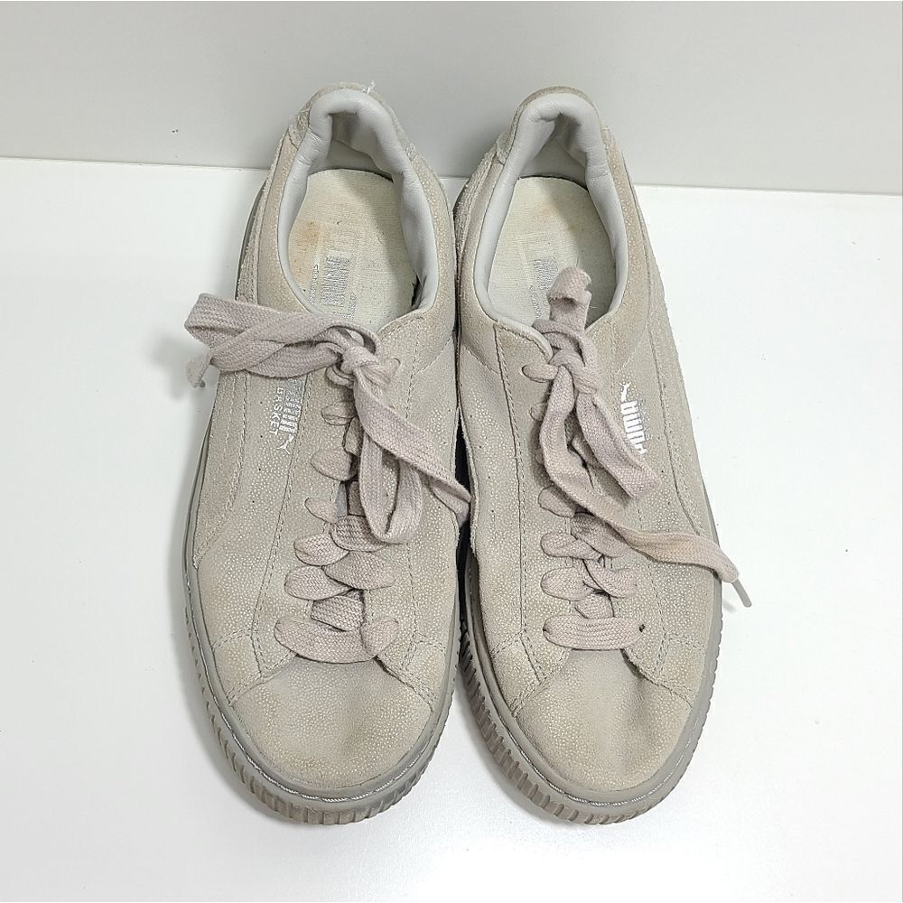 Puma Basket Platform Reset Women's Size 7.5‎ Gray Suede Sneakers